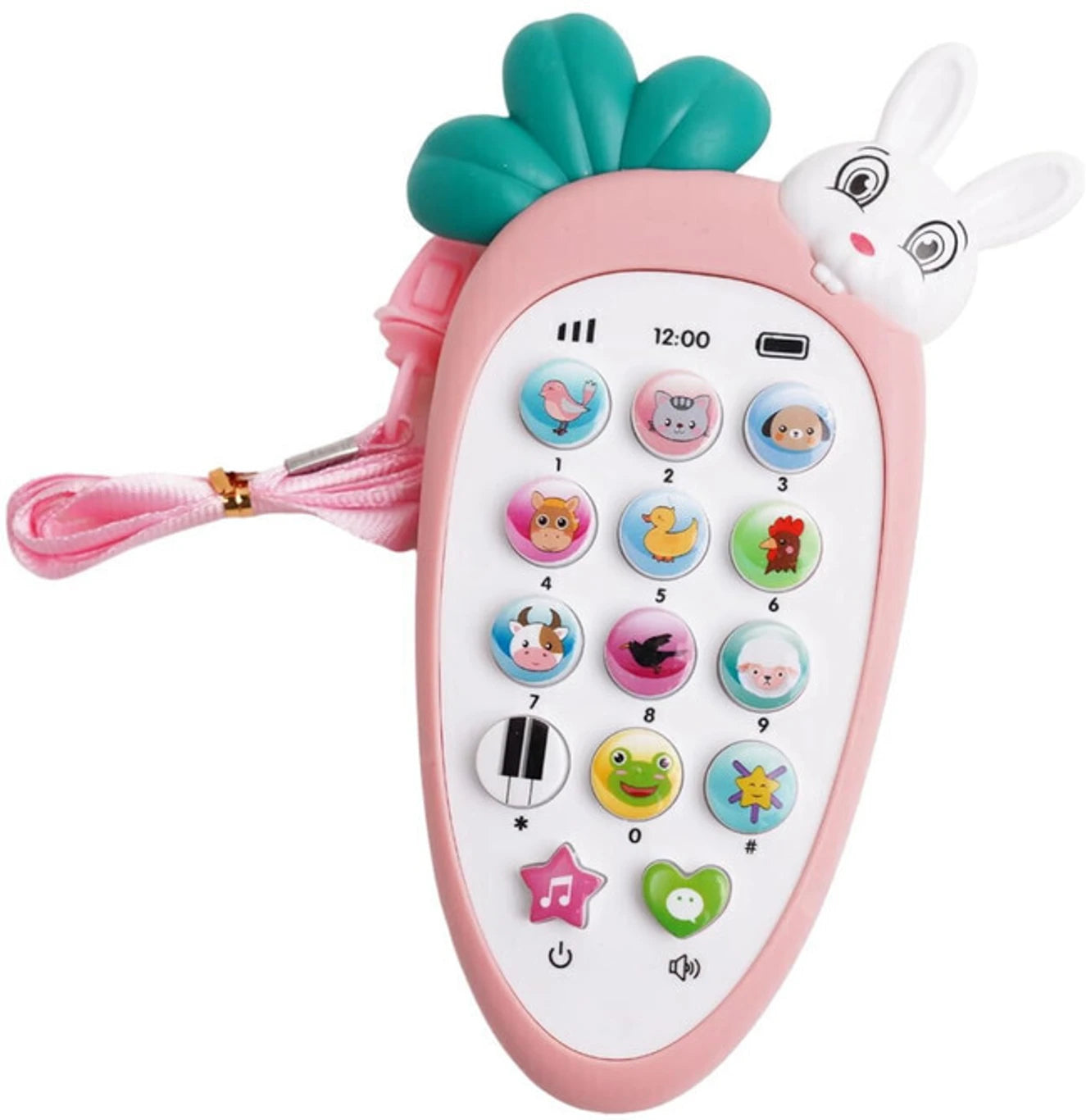Carrot & Rabbit Musical Toy Phone - Light-Up Baby Phone with Songs & Sounds
