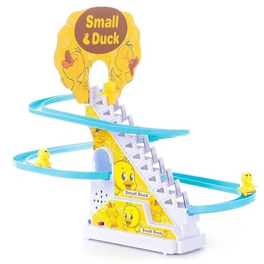 Small Duck Stair Climbing Toy - Electric Duck Slide Track with Lights & Music