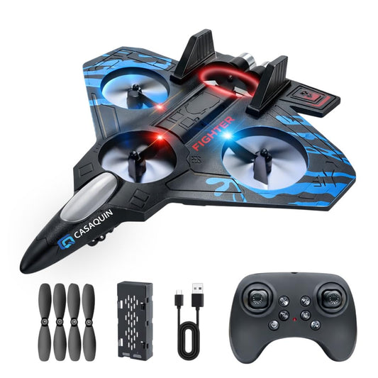 Remote Control Foam Fighter Jet - LED Stunt Aircraft for Kids