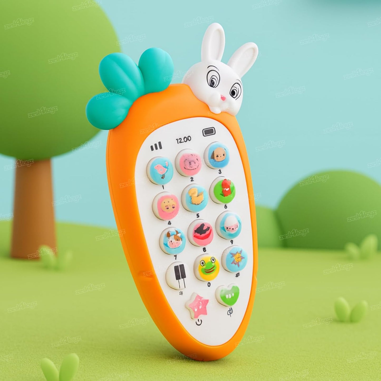 Carrot & Rabbit Musical Toy Phone - Light-Up Baby Phone with Songs & Sounds