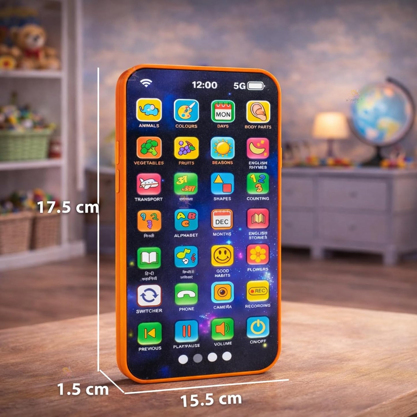 Kids Educational Smartphone Toy - Hindi & English Screen-Free Learning Phone