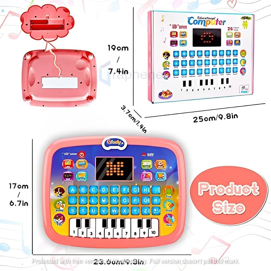 Kids Educational Learning Tablet - LED Screen Laptop with Alphabet, Numbers, Music & Games