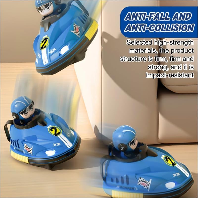 Remote Control Bumper Cars - 2-Player Battle Set with Lights, Music & Rechargeable Battery
