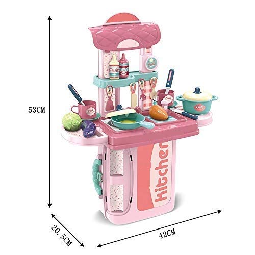 Little Chef 2-in-1 Portable Kitchen Play Set - Suitcase Kitchen with Pots, Pans & Play Food