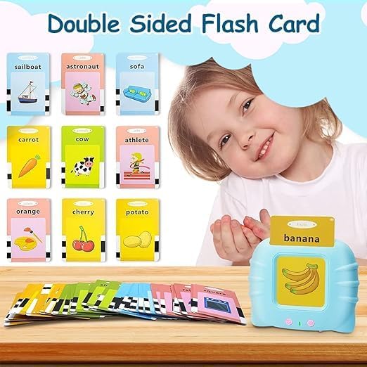 Talking Flash Cards Early Learning Machine - USB Rechargeable Audio Word & Picture Cards for Kids