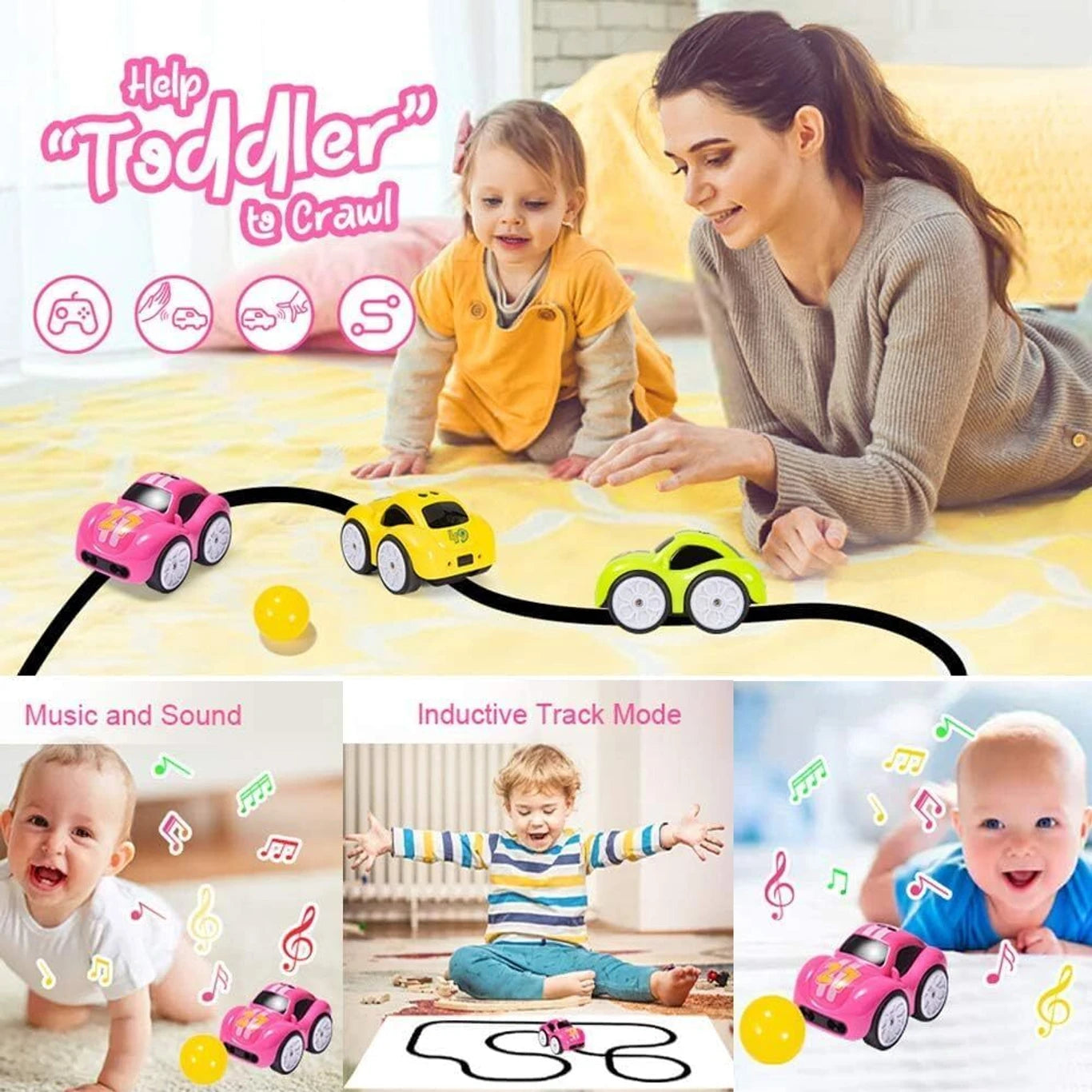 Smart Follow-Me Cartoon Car - Gesture-Sensing Remote Control Car for Toddlers