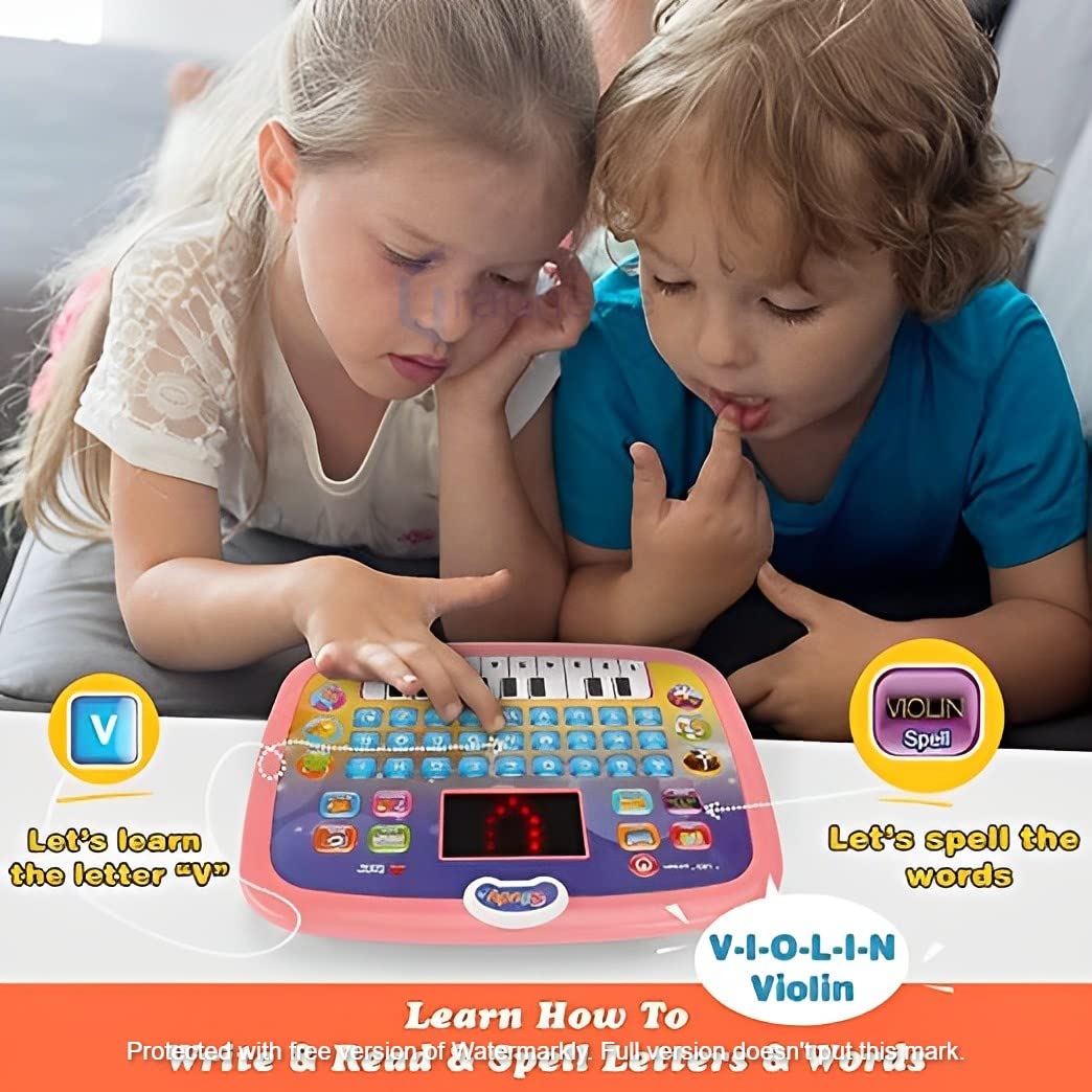 Kids Educational Learning Tablet - LED Screen Laptop with Alphabet, Numbers, Music & Games